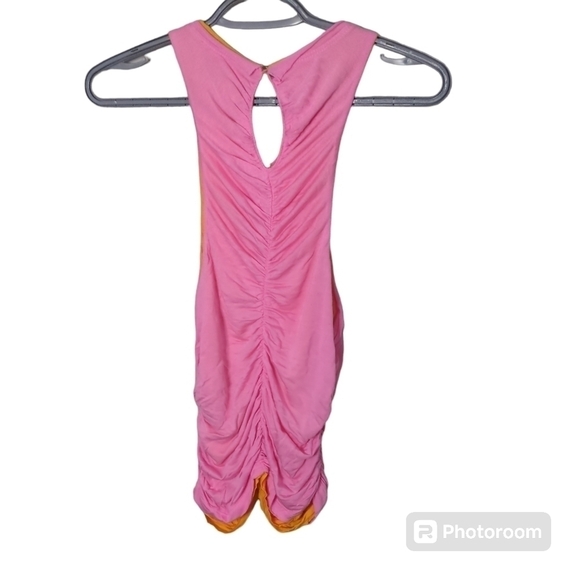 Anthropologie Pilcro Ruched Pink Orange Reversible Tank Size Medium NWOT - Picture 2 of 4
